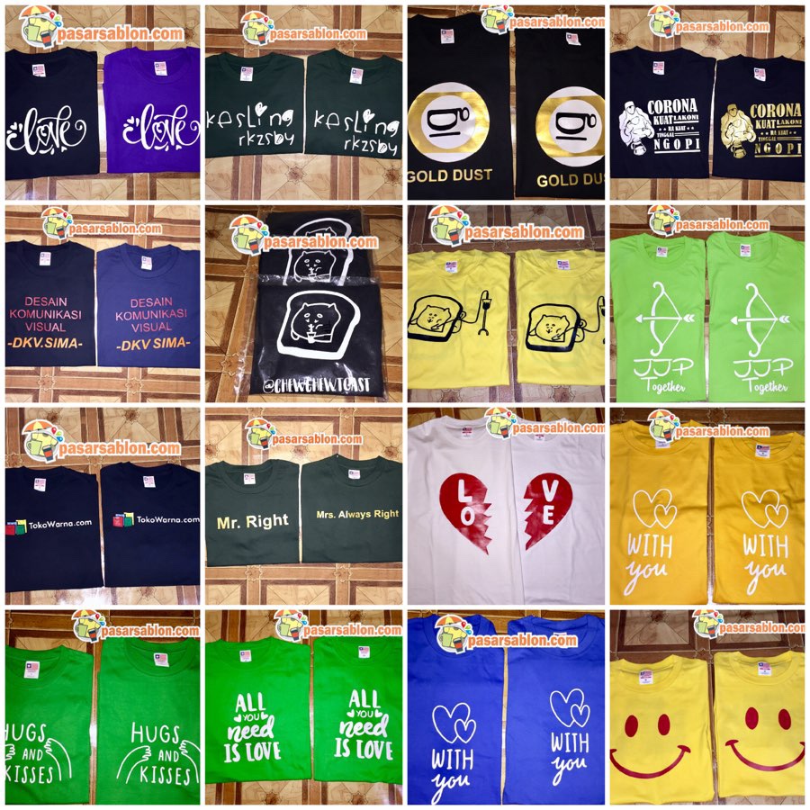 Jasa Sablon Kaos Couple Jasa Sablon Kaos Couple